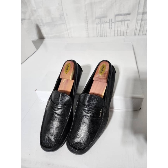 Authentic Prada Leather Slip On Loafers Black Size10 - Picture 7 of 15